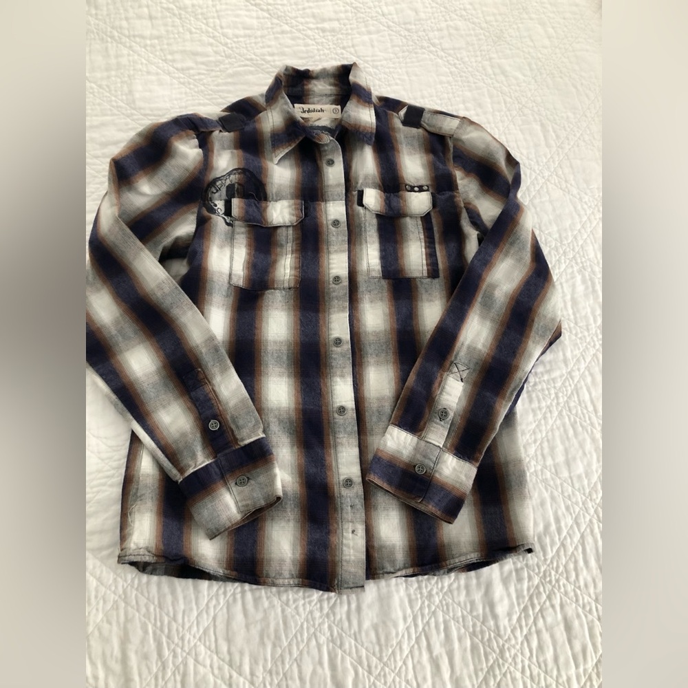 EUC Jedidiah Plaid Cotton Flannel Button-Up Shirt with Amazing Details!